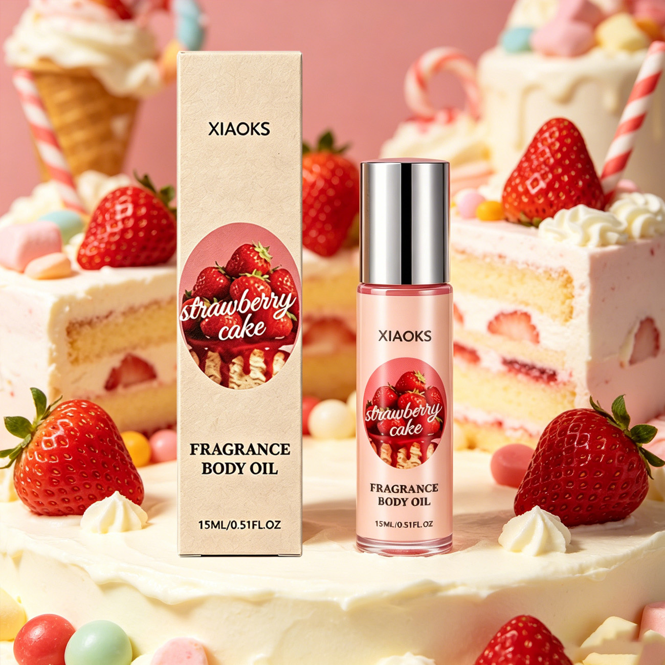 On Perfume & Fragrance Kota Bogor - 1 Şişe Çilekli Kek Tatlı Roll-On