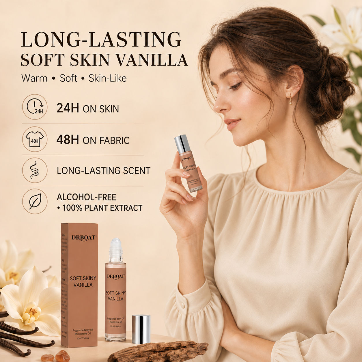 On Perfume & Fragrance Kota Bogor - Kadınlar için Roll-On Parfüm Yağı, Yumuşak